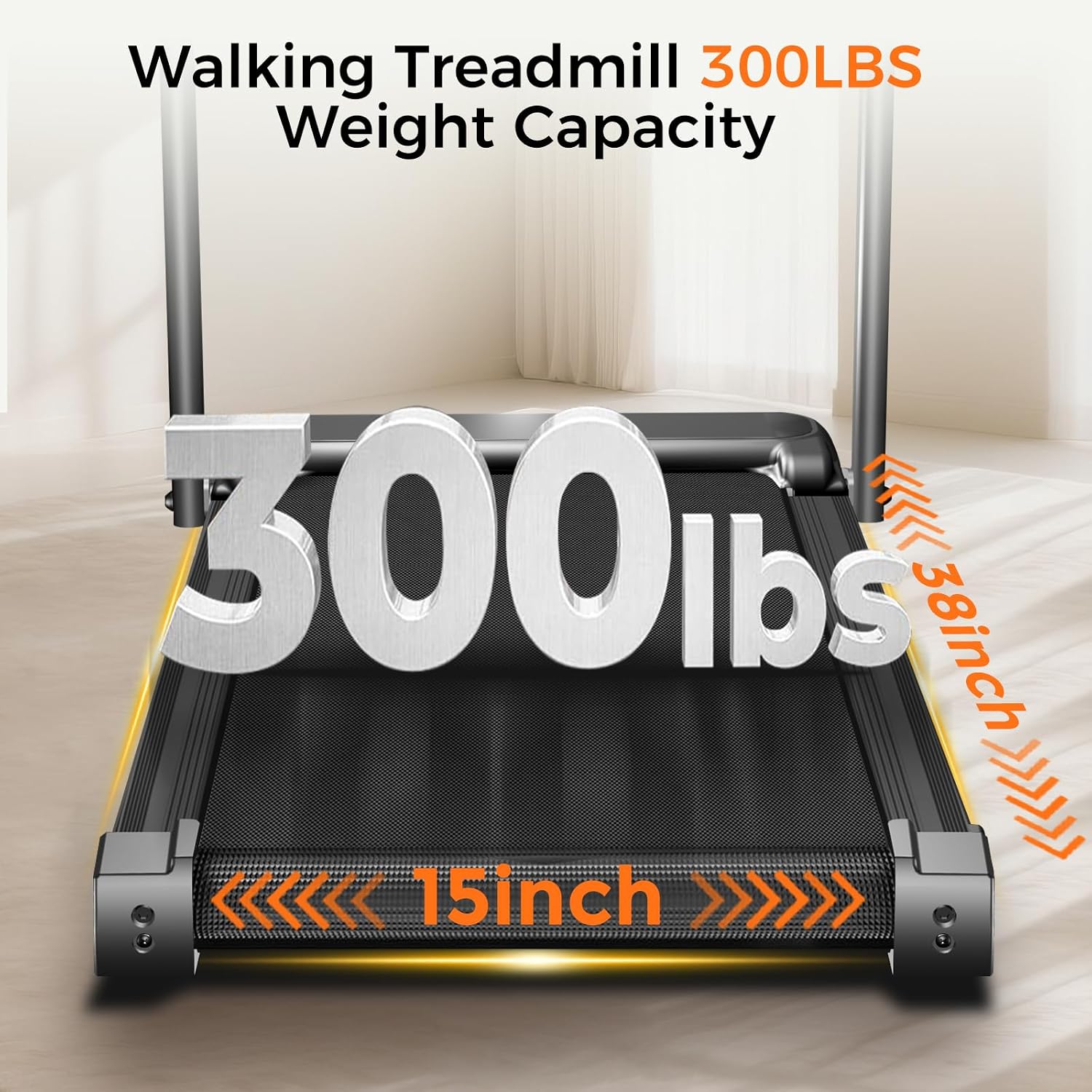 Aiteid Treadmill with Incline,3.0HP Small Treadmills for Home,Portable Electric Treadmill with Handles,Lightweight Walking Pad,Compact Running Treadmills,Walking Pad with Handle,300LBS Capacity