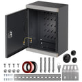 Joinfworld Outdoor Electrical Metal Box 15.7' x 11.8' x 7.8' Weatherproof Outdoor Junction NEMA Enclosure Box with Lock Din Rail Cable Gland
