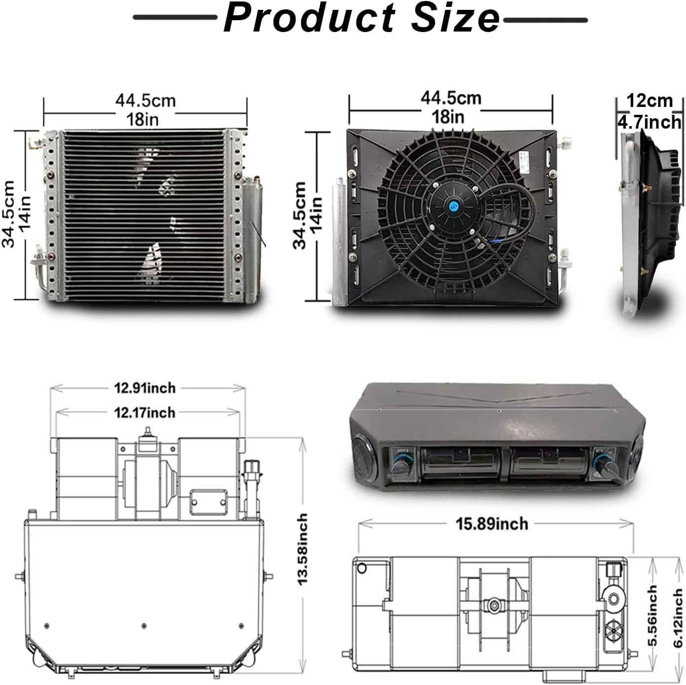 10000BTU Electric Air Conditioner 12v Under Dash air conditioning Kit 12 volt universal car ac system Fit for Van Auto RV Truck Motorhome Boat Bus Heating and Cooling