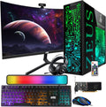 TechMagnet Gaming Desktop PC, Intel i5 6th Gen, Zeus Pro 6, GT 1030 2GB DDR5, 16GB RAM ARGB, 1TB SSD + 4TB HDD, MTG 24 Inch Curved Gaming Monitor, RGB Kit, Windows 11 (Renewed)