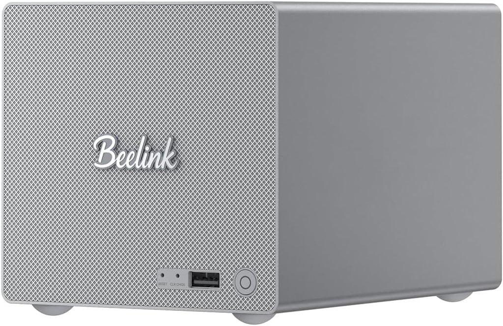 Beelink ME Pro Mini PC, 2-Bay NAS Intel N150, Mini Computer 16GB LPDDR5 1TB SSD, 3*M.2 PCIe3.0 SSD Slots + 2*HDD Bays(MAX 72TB), 5G + 2.5G Dual LAN, Desktop PC Supports WiFi6/BT5.4/4K Media Library