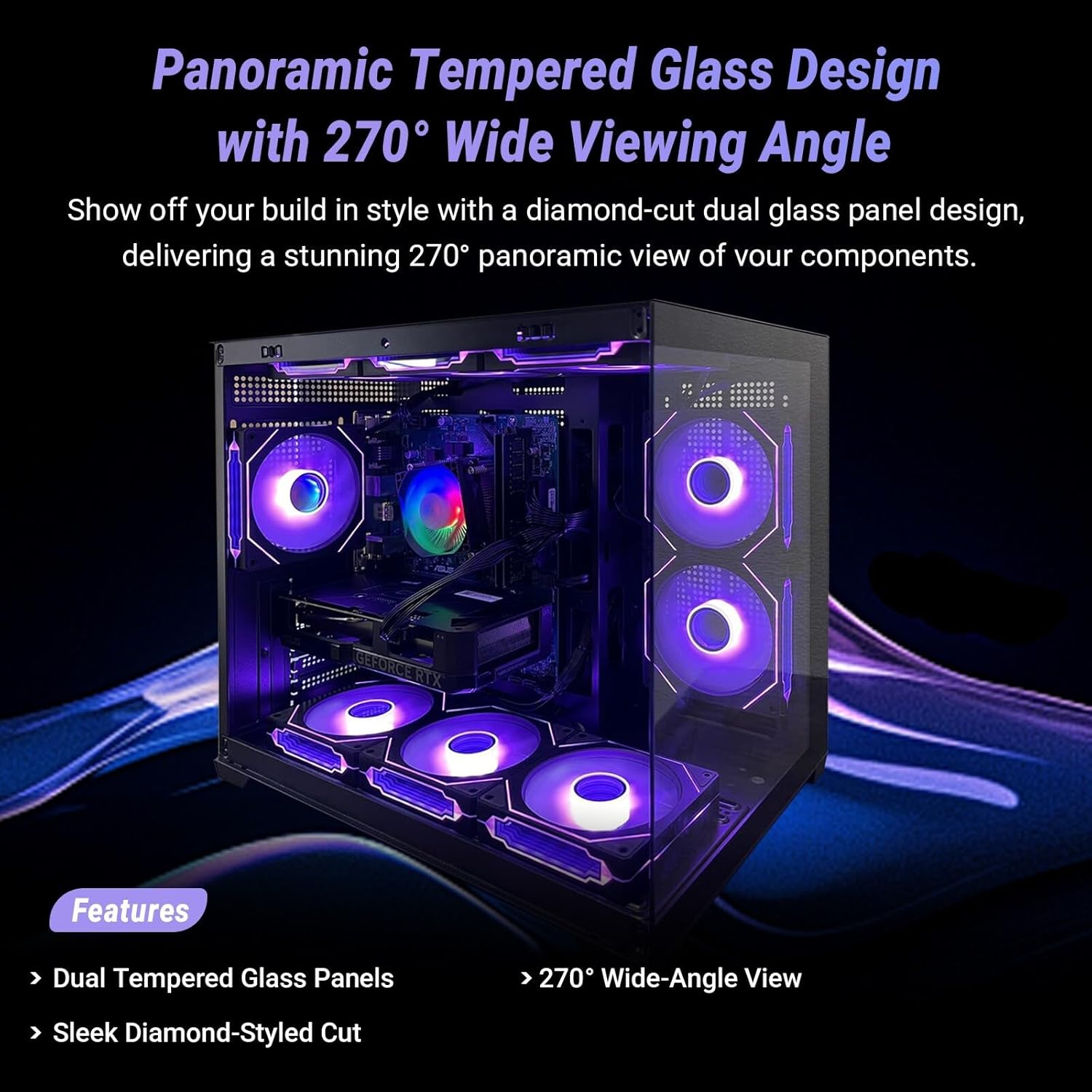 Gaming PC – Ryzen 7 5800X up to 4.7GHz, RTX 5060, 32GB RAM, 1TB NVMe SSD, WiFi 6 & BT5.4, 9× ARGB Fans, Windows 11 Pro, RGB Keyboard & Mouse, 650W PSU