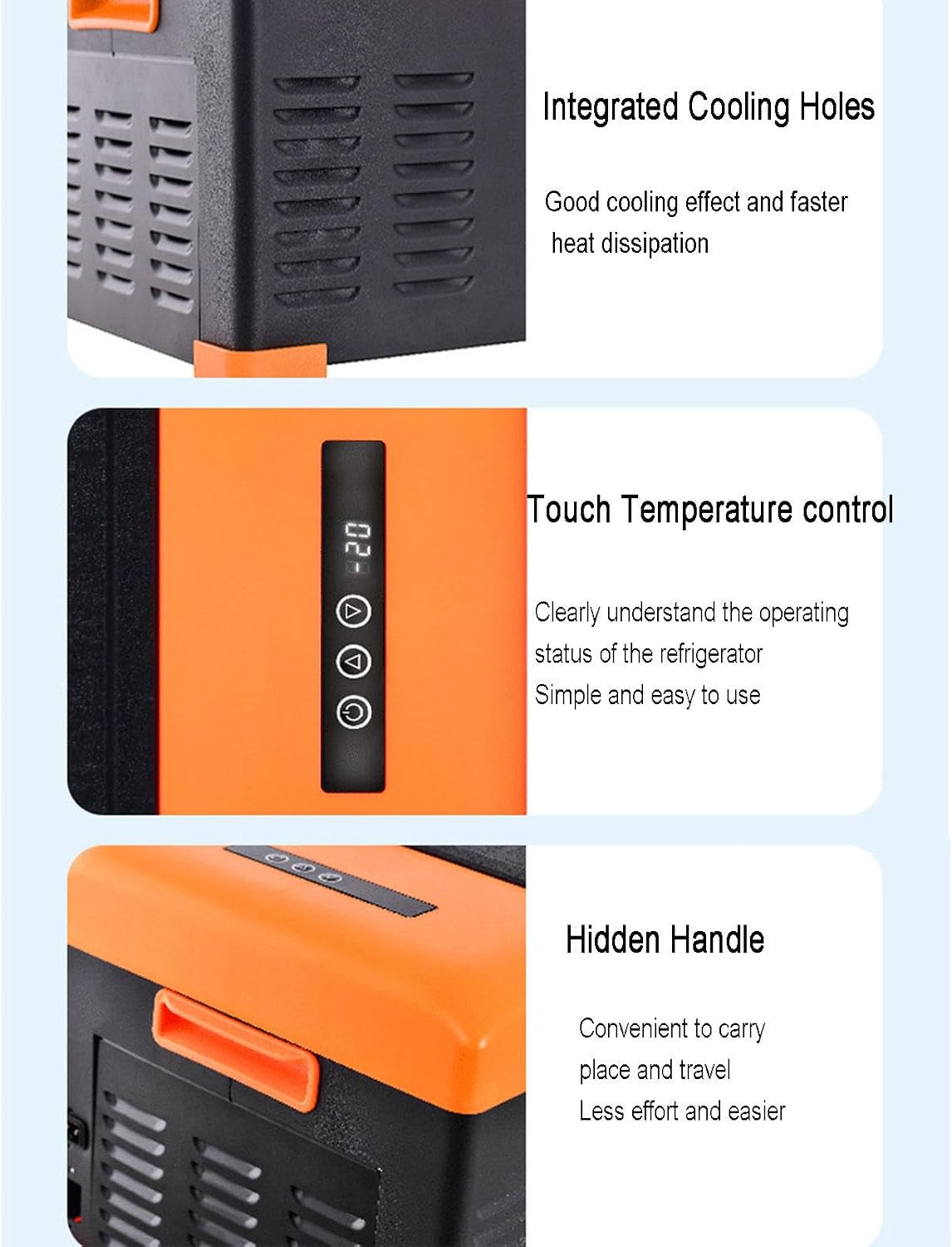 Car Refrigerator 12V/24V Refrigeration Insulation Box Car Refrigerator 20 Liter Capacity Portable Electric Car Cooler for Car, RV, Truck Van Boat Camping Travel