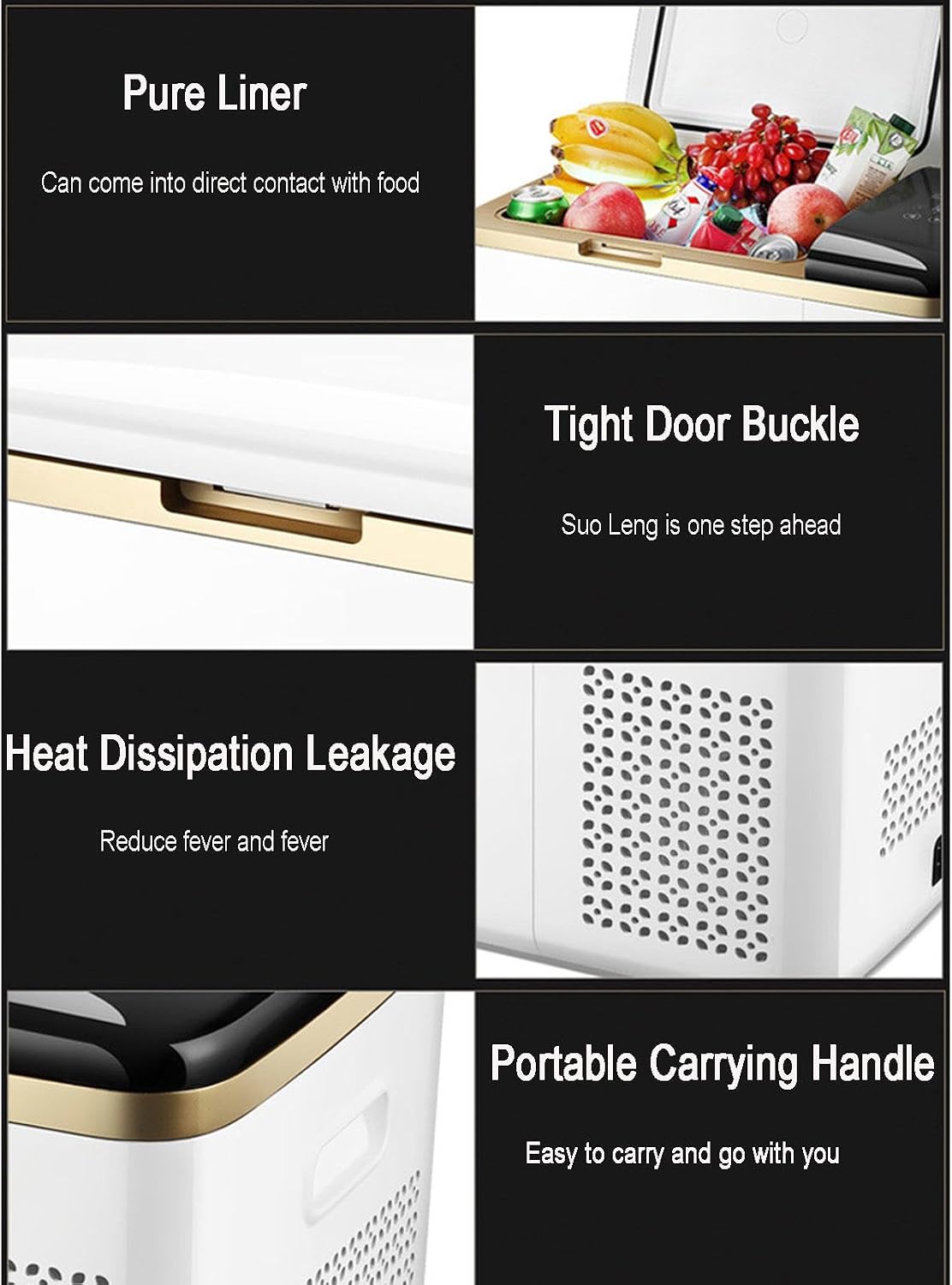 Car Refrigerator, Frozen Household Outdoor Small Fridge Freezer 12V/24V/220V Mini Portable Electric Coolers for Car, RV, Truck, Van, Boat, Home, Camping, Travel,18L
