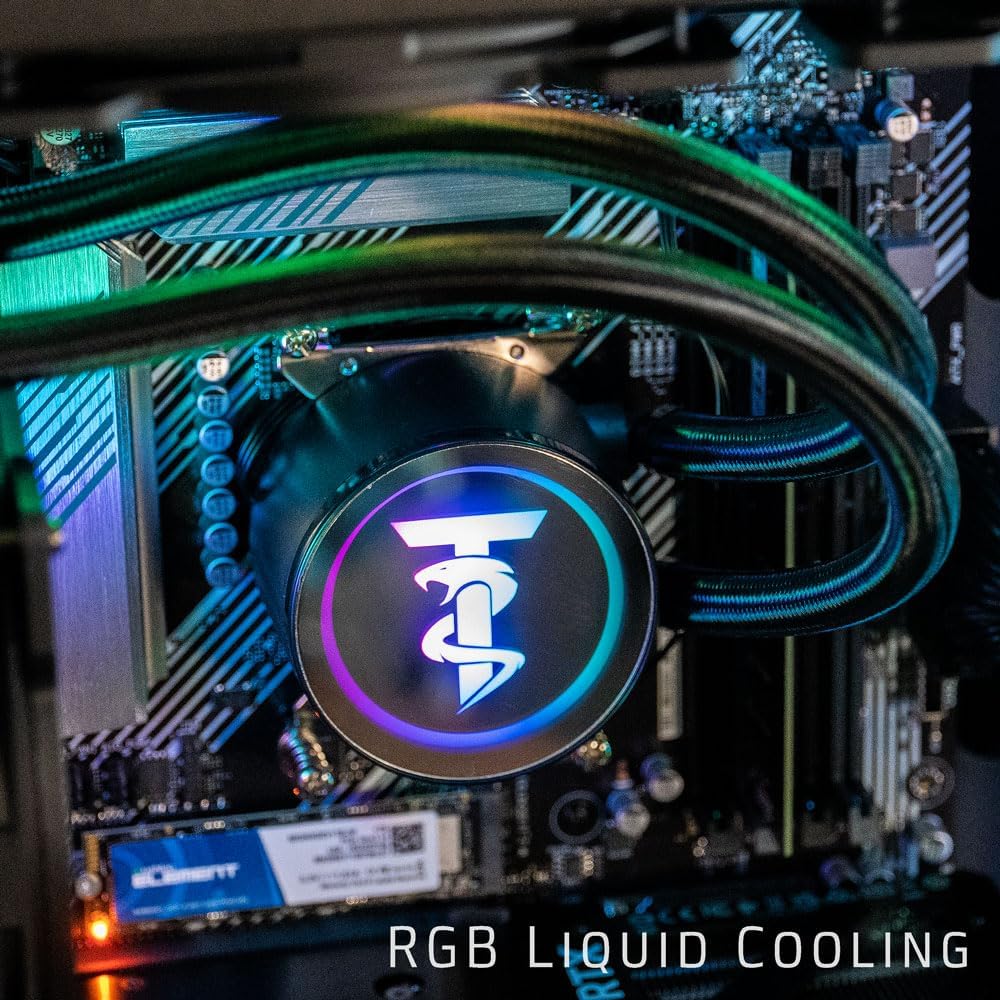 ViprTech Ghost 3.0 Liquid-Cooled PC - AMD Ryzen 7 (4.4Ghz Turbo), RTX 4060 8GB, 16GB DDR4 RAM, 1TB SSD, VR-Ready, Streaming, WiFi BT, RGB, Win 11, Warranty, Gaming Desktop Computer, White