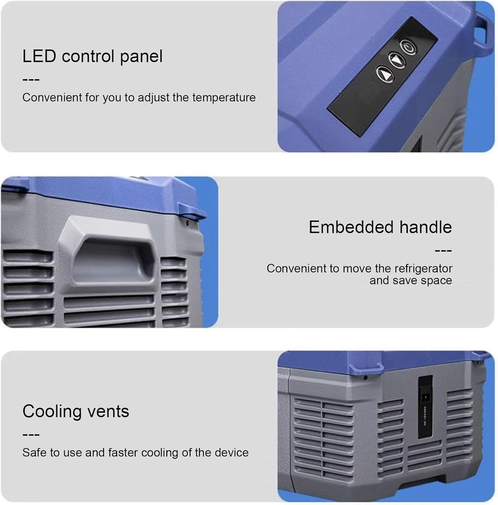 Electric Portable Freezer, Mini CAr Refrigerator, Compressor Cooler with LED Touch Screen, 12 Volt Small Fridge for Truck RV Camper
