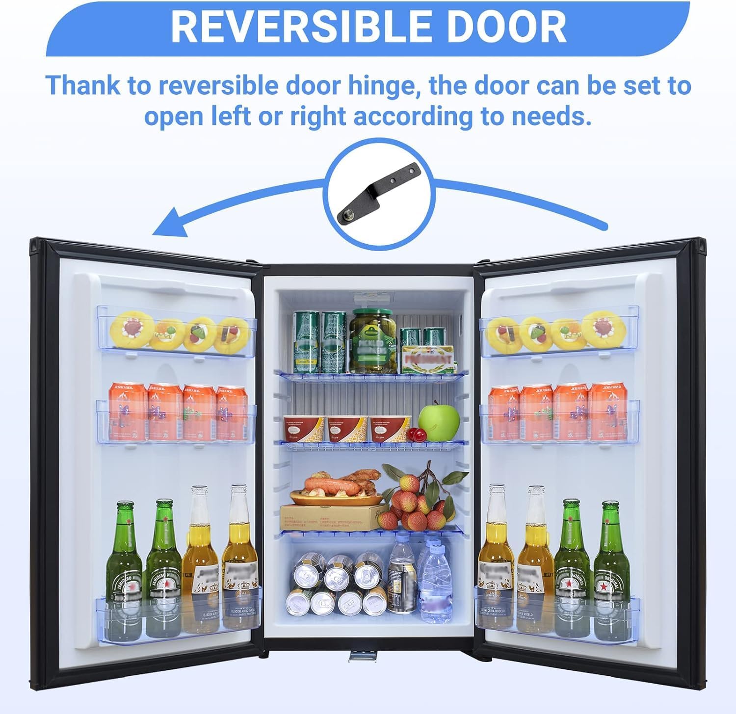 12 Volt RV Fridge With Lock and Key, 1.76 Cu. Ft Small Silent Lockable Upright Mini Refrigerator for Semi Truck, 12v/110v Cooler Quiet No Noise for Office Apartment Bedroom Marine Dorm Patio, Black