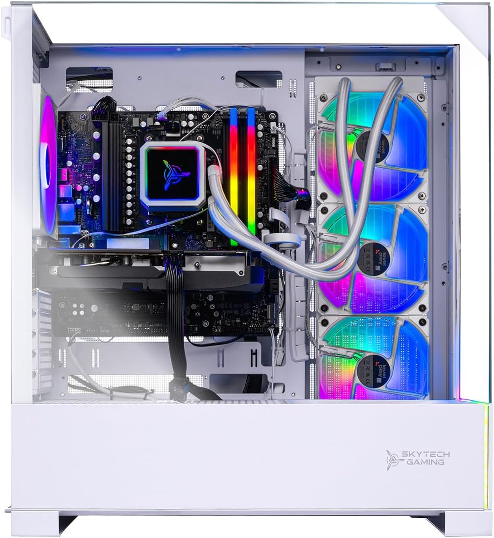 Skytech Gaming Archangel 5 Gaming PC, AMD Ryzen 7 7800X3D 4.2GHz, AMD RX 9070XT 16GB VRAM, 1TB Gen4 NVMe SSD, 32GB DDR5 RAM 6000, 750W Gold PSU, 360 ARGB AIO, WI-FI 5, Windows 11, Desktop