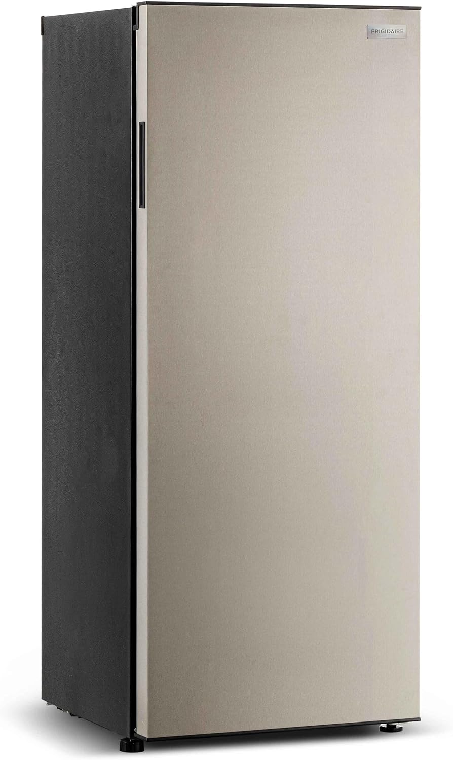 Frigidaire 10 Cu. Ft. Upright Convertible Fridge/Freezer, Reversible Door, Removable Glass Shelves, Adjustable Controls, Platinum Finish