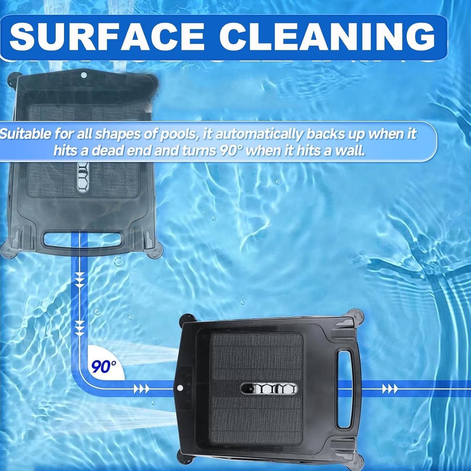 Pool Cleaner Robot with Solar&Rechargeable Dual Mode(Upgrade App),Cordless Robotic Pool Cleaner,Pool Skimmer Basket,Automatic Pool Vacuum Cleaner-Auto-Escape&Auto-Turn