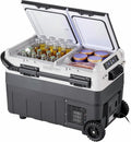 Portable Car Refrigerator Freezer 50L Dual Zone - 12V/24V & 110V/240V - Compressor Cooling for Road Trips, Camping, RV & Home Use