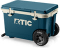 RTIC 52 Quart Ultra-Light Wheeled Hard Cooler Insulated Portable Ice Chest Box for Beach, Drink, Beverage, Camping, Picnic, Fishing, Boat, Barbecue, 30% Lighter Than Rotomolded Coolers