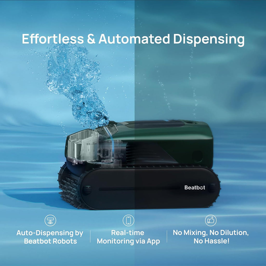 Beatbot AquaSense 2 Pro Pool Vacuum Robot with Clarifying Agent Kit-Unmatched 5-in-1 Cleaning, Clean Water Surface with Remote Navigation, Surface Parking, Clarifies Water, for Pools up to 3,875 Sq.ft