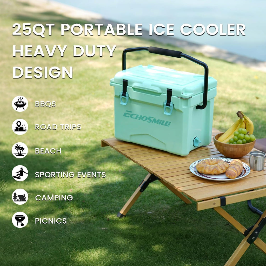 EchoSmile 12/18/25 Quart Rotomolded Cooler, Built to Stand up to The Rigors of The Journey