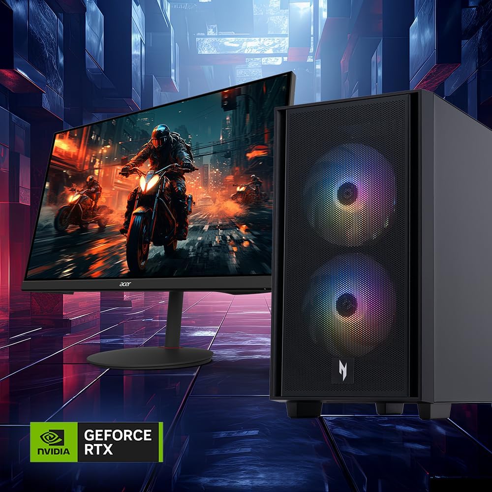 acer Nitro 60 N60-640-UR11 Gaming Desktop | Intel Core i5-14400F 10-Core Processor | NVIDIA GeForce RTX 4060 | 16GB DDR5 | 1TB PCIe Gen 4 SSD | Wi-Fi 802.11ac | Gigabit Ethernet | Windows 11 Home