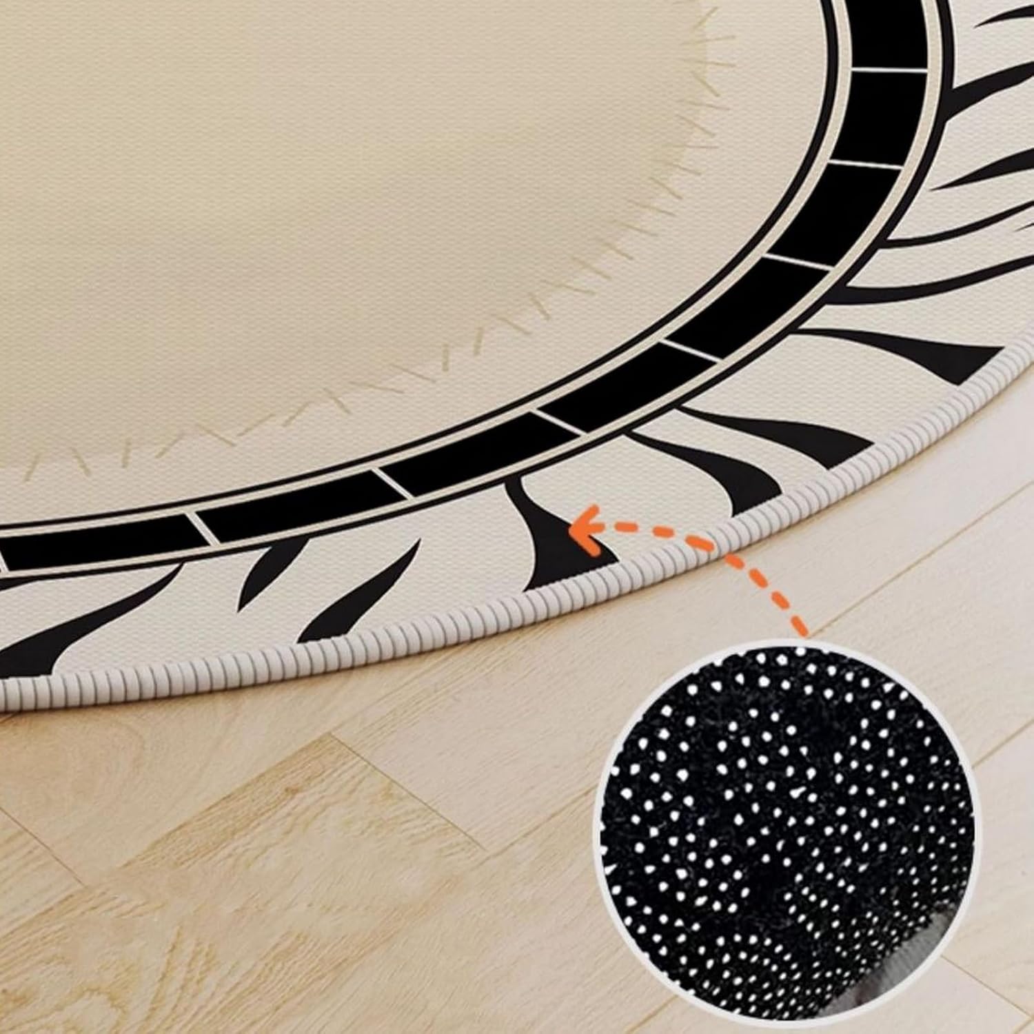Lifup Office Chair Mat Round for Hardwood Floor, Low Pile Carpet Desk Chair Mat, Anti-Slip Floor Mats Computer Gaming Chair Rug Wood/Tile Protection Mat Beige 11 79' x 79'