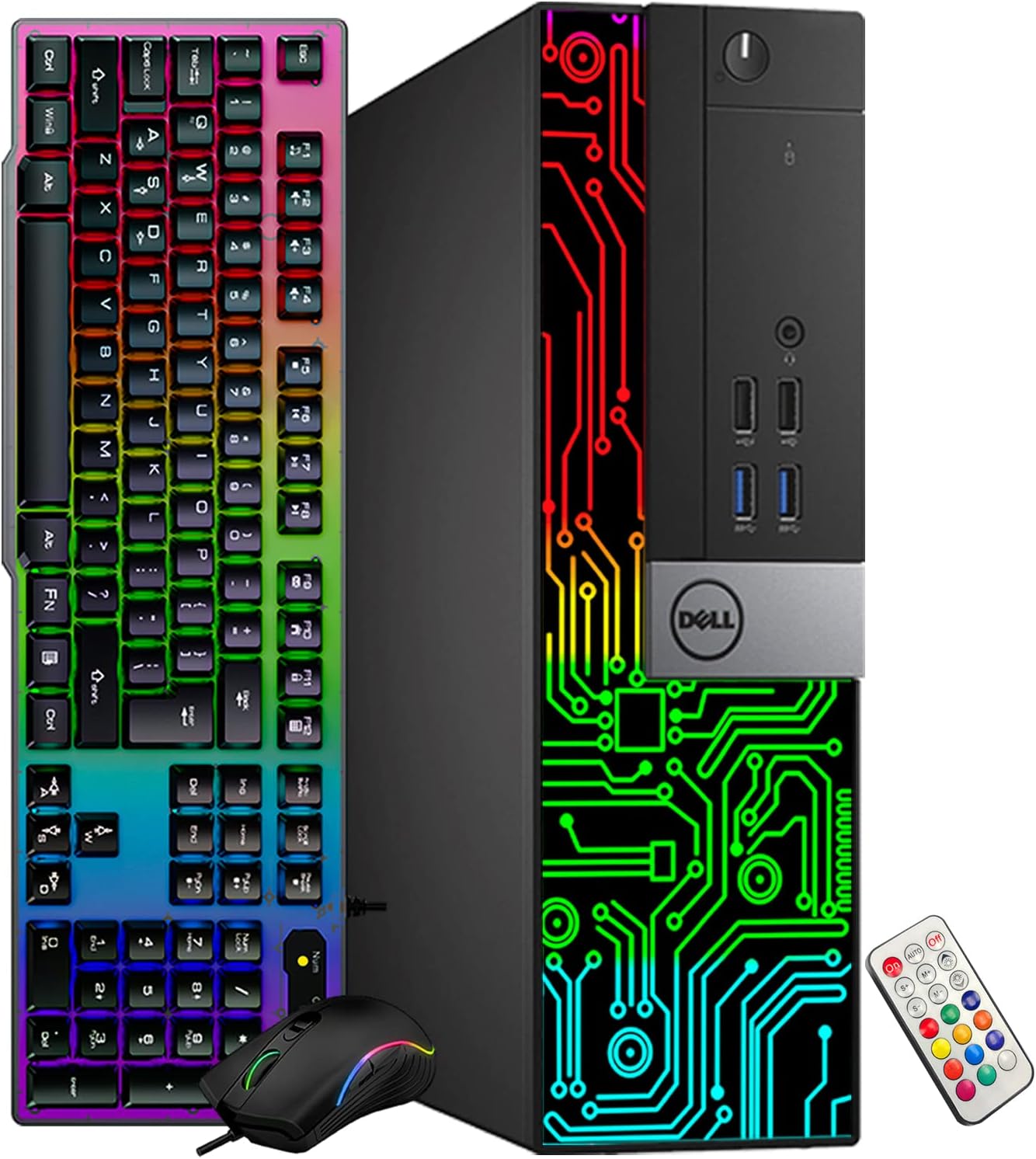 Dell OptiPlex 5060 SFF RGB Computer PC, Intel Core i5-8500, GeForce GT 1030 2GB GDDR5, 32GB RAM, 512GB NVMe, 1TB HDD, 22 Inch HDMI Monitor, Gaming Headset, WiFi, Bluetooth, Windows 11 Pro (Renewed)