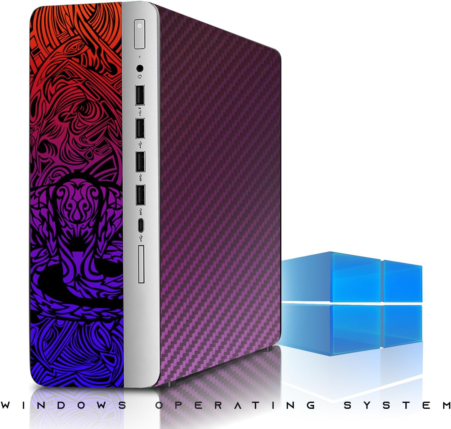 TechMagnet HP Chameleon Cobra Edition RGB Gaming Desktop PC,Intel Core i7,16GB DDR4 RAM,512GB SSD,GT 1030 Graphics Card,24 Inch Curved Monitor,RGB Kit,Webcam,Windows 11 (Renewed)