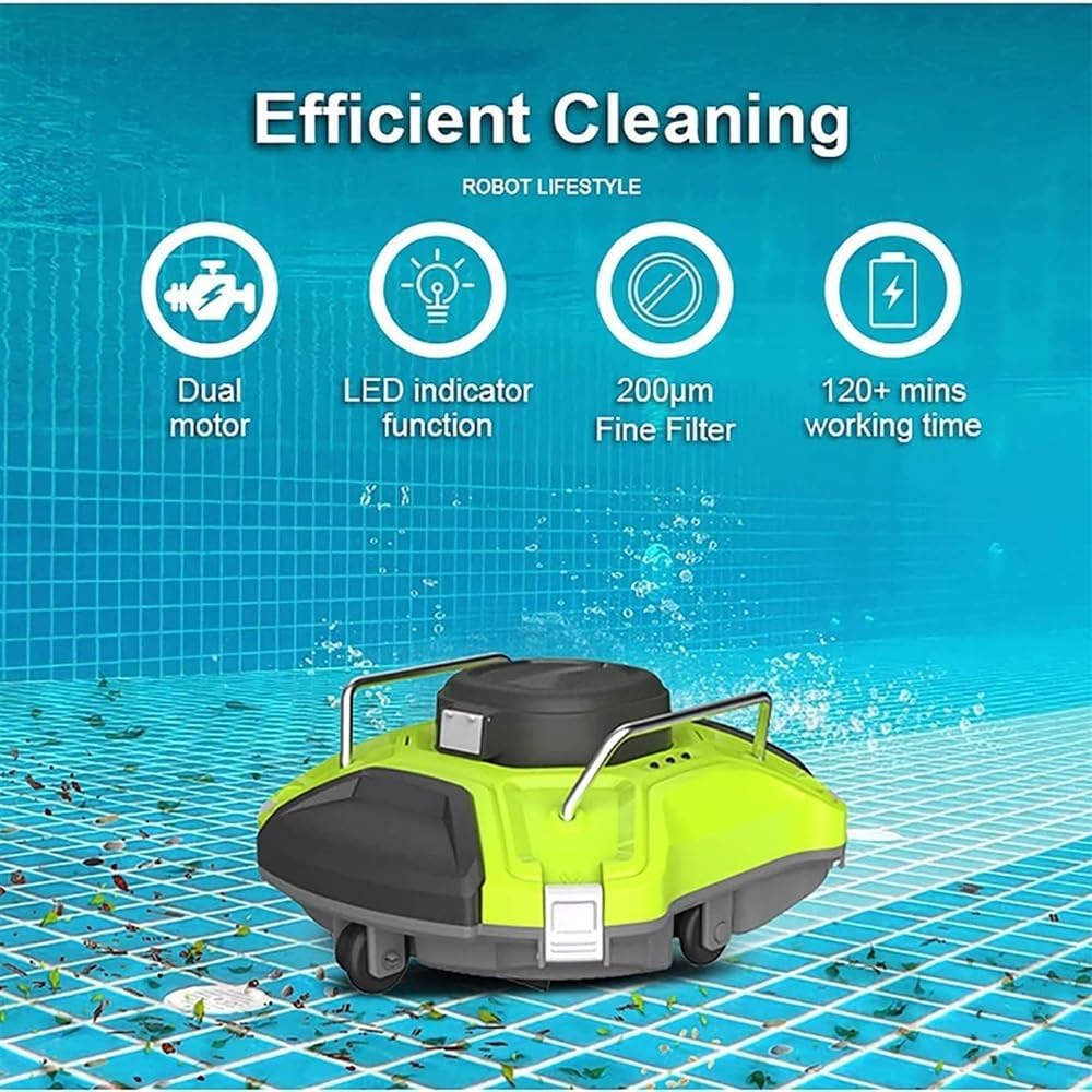 Robotic Pool Cleaner Fully Automatic Swimming Pool Cleaning Robot Wireless Intelligent Cleaning Underwater Cleaning Suction Device Rechargeable