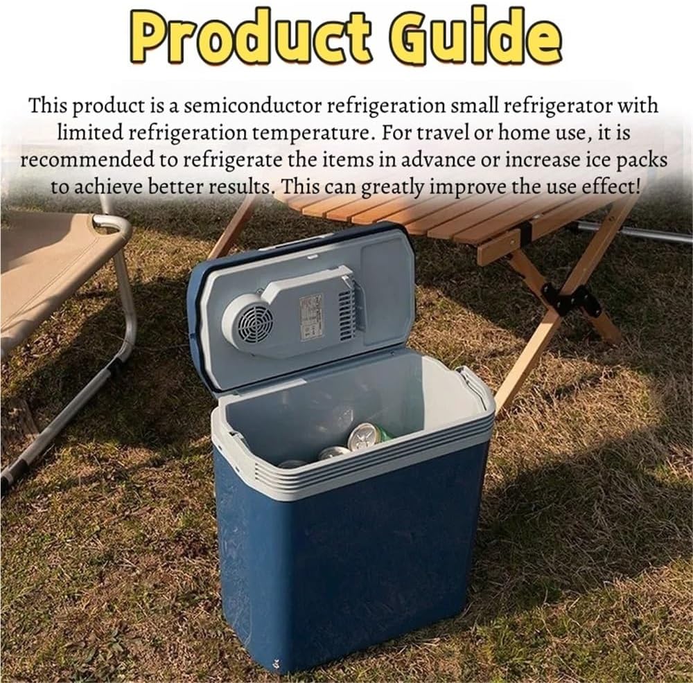 Electric Cooler & Warmer with Handle, 26Quart(24 L) Portable Thermoelectric Fridge, 12V car Cooler 12V DC & 110 AC for Camping, Travel & Picnics