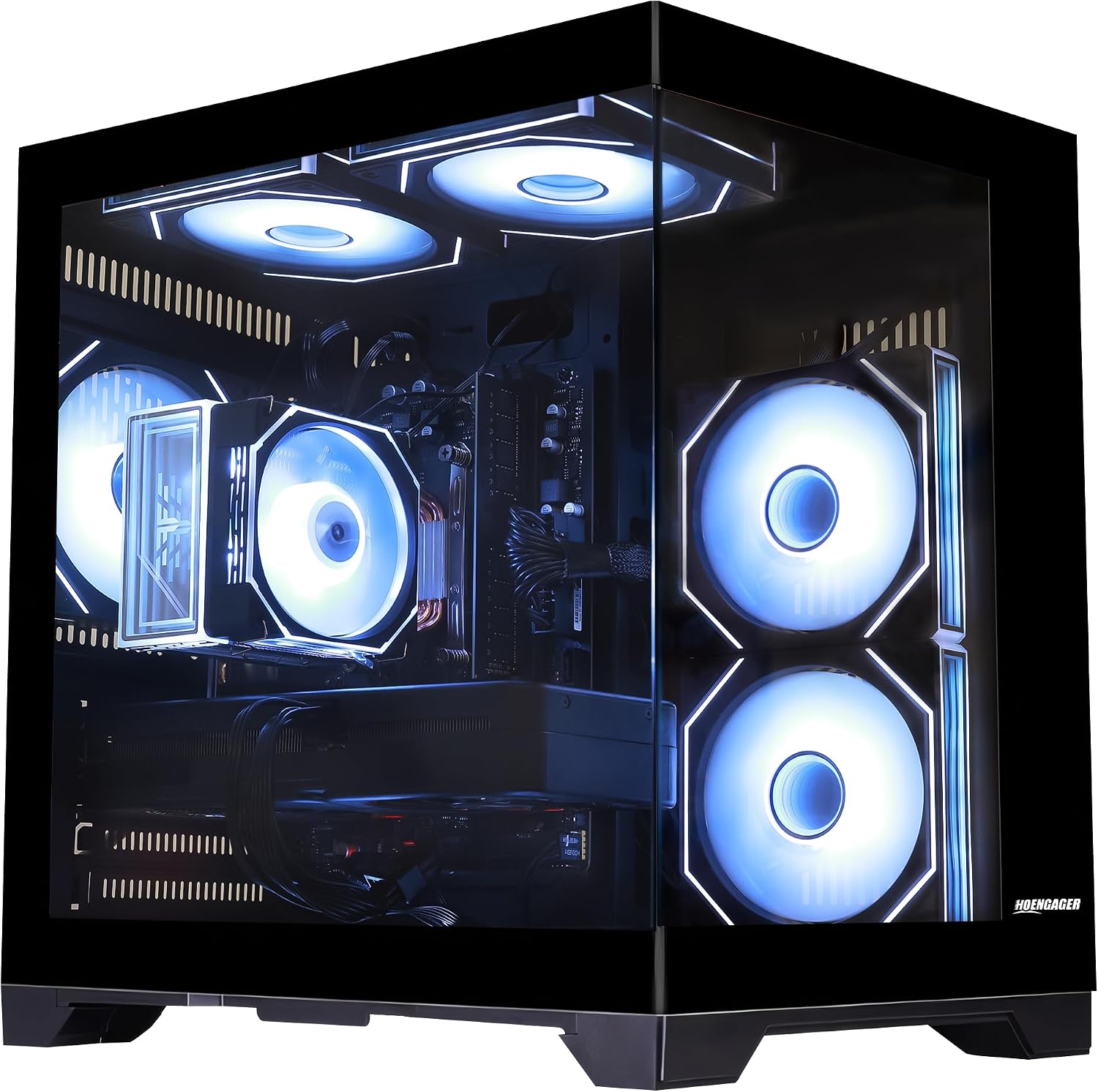 Prebuilt Gaming Pc Desktop Computer, Intel Core i5-14400F 10-Core, GeForce RTX 5060 8GB, 16GB DDR4 RAM, 1TB PCIe SSD, WiFi Bluetooth, Windows 11, Black Gaming Tower PC