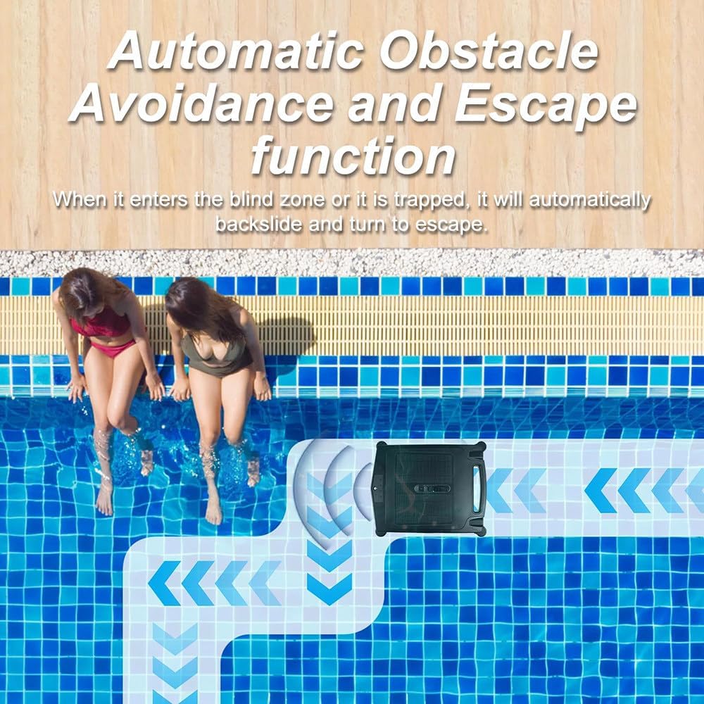 Automatic Pool Cleaning Robot, Solar and Charging Dual Mode, Maximum Cleaning Area 100 Square Meters, 2500mah Battery, With Automatic Steering Function, 3.4l Waste Tank Capacity