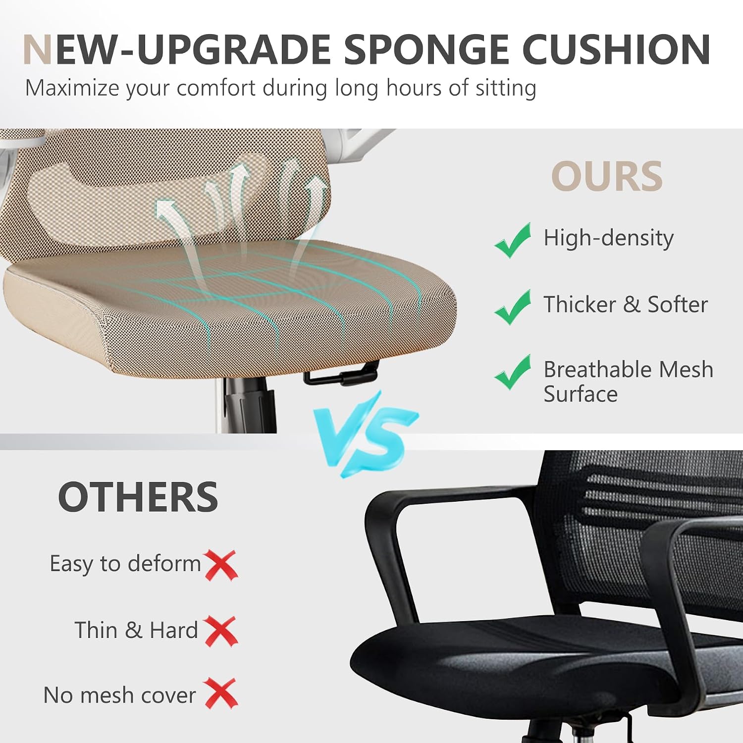 balmstar Ergonomic Office Chair Desk Chair - Mesh Computer Chair with 360° Swivel Wheels, Adjustable 90-130° Recline & Lumbar Support for Home Office, Supports up to 350lbs