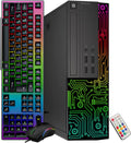 Dell OptiPlex Desktop Computer with RGB Lights Intel i5 Quad-Core Processor 8GB RAM 256GB SSD Windows 11 Pro WiFi, Gaming PC Keyboard & Mouse (Renewed)