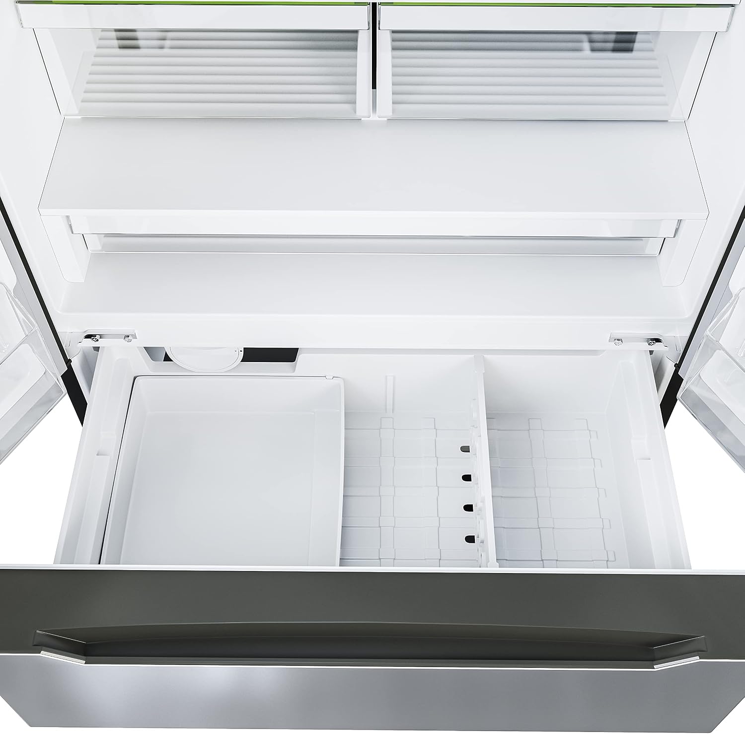 KoolMore Counter Depth French Door Refrigerator with Ice Maker, 4 Door Stainless-Steel Fridge - 22.5 Cu.Ft