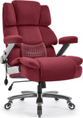 VUZI 700LBS Large Heavy Duty Office Chair with 3D Flip Arms, Big and Tall Plus Size Fabric Executive Desk Chairs, High Back Extra Wide Computer Chair with Adjustable Lumbar Support, Sturdy Metal Base