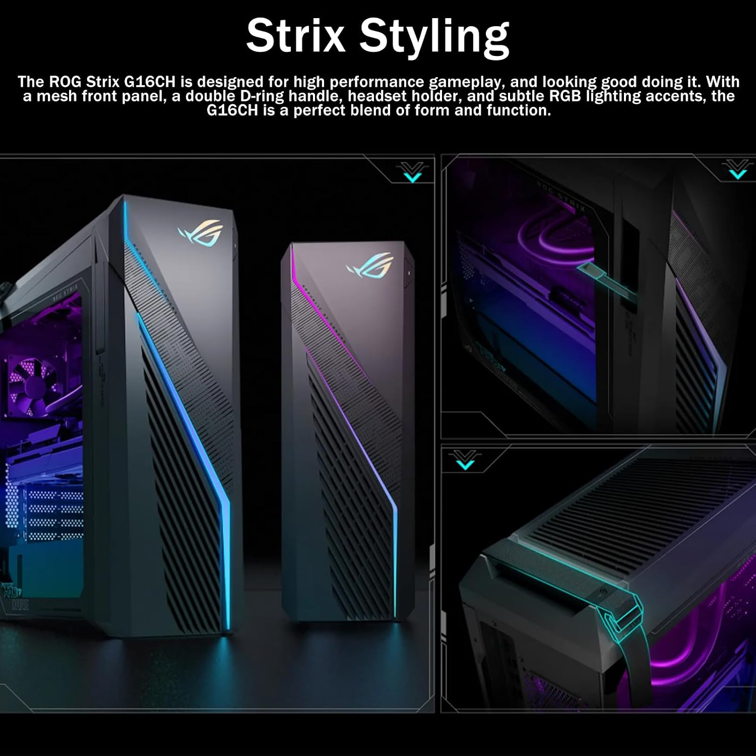 ASUS ROG G16CH Gaming Desktop - Intel i7-13700KF Up to 5.4 GHz(16-Core,24-Thread), NVIDIA GeForce RTX 4070 Dual GPU, Win 11 Pro, MS Office Lifetime, HDMI (64GB RAM, 4TB SSD, 2TB HDD)
