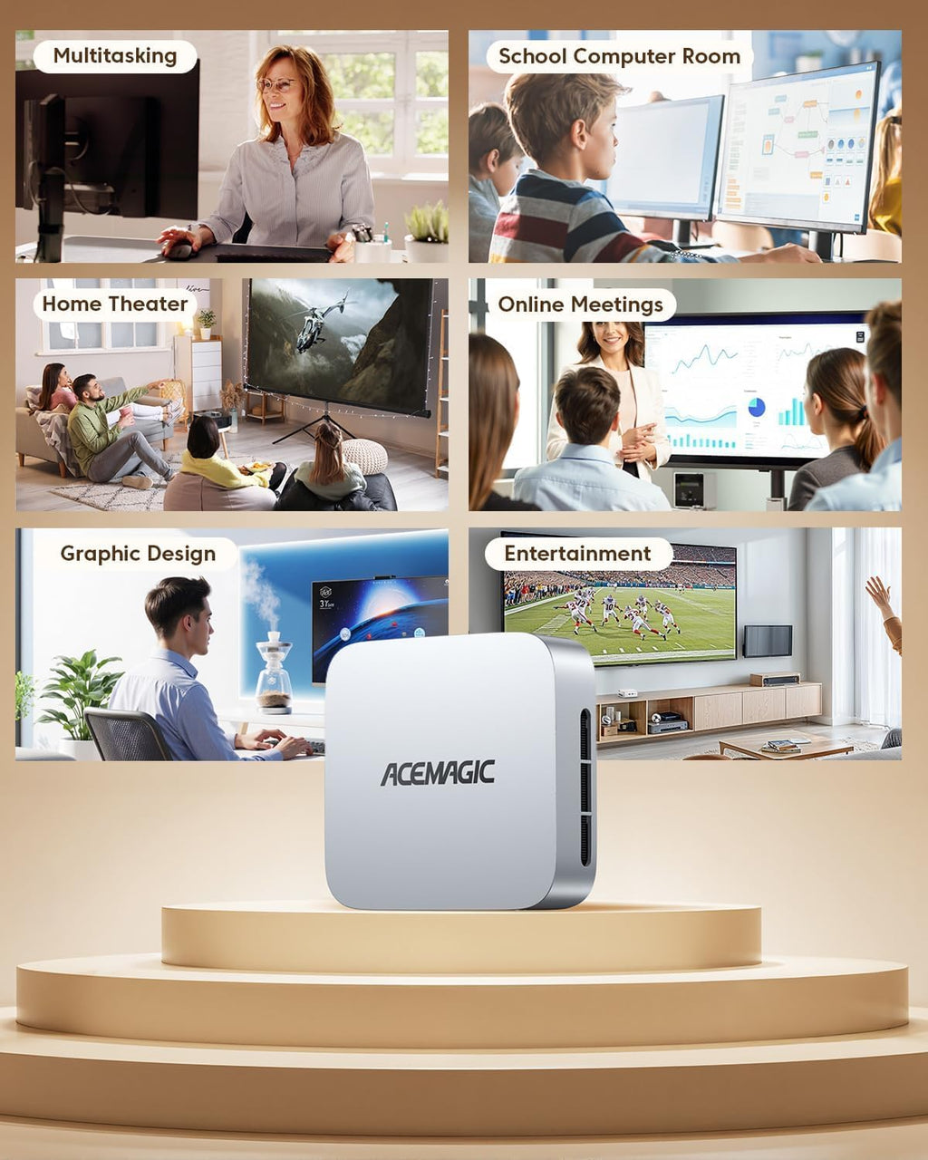 ACEMAGIC K1 Mini PC Windows 11 Pro, Core i5-12600H (Beat 12450H up to 4.5 GHz) Mini Computers, 32GB DDR4 RAM 1TB SSD Triple 4K Display Desktop Micro Small Pc with BT5.2/WiFi6/HDMI Sliver