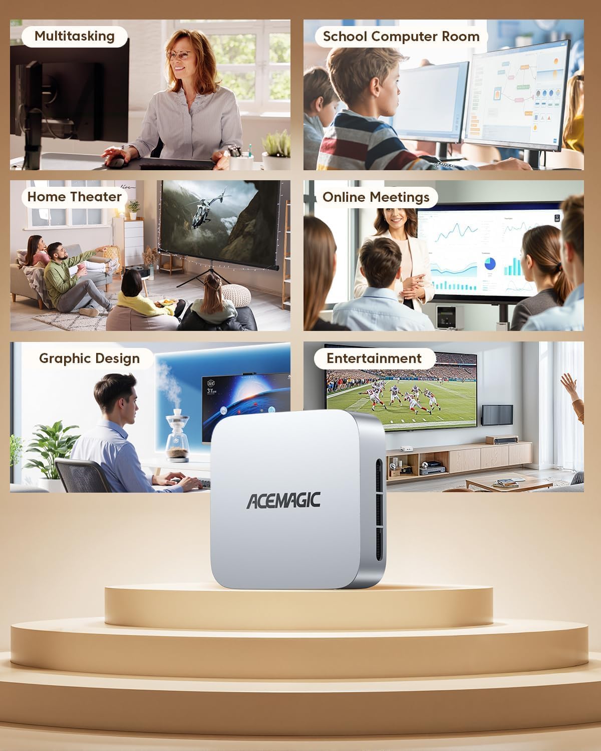 ACEMAGIC K1 Mini PC Windows 11 Pro, Core i5-12600H (Beat 12450H up to 4.5 GHz) Mini Computers, 32GB DDR4 RAM 1TB SSD Triple 4K Display Desktop Micro Small Pc with BT5.2/WiFi6/HDMI Sliver
