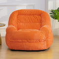 Giant Bean Bag Chair with Armrests - Oversized Cozy Seating for Adults, Corduroy Fabric & High - Density Foam Filling, Ideal Lounge for Living Room, Bedroom & Gaming Room (Orange)