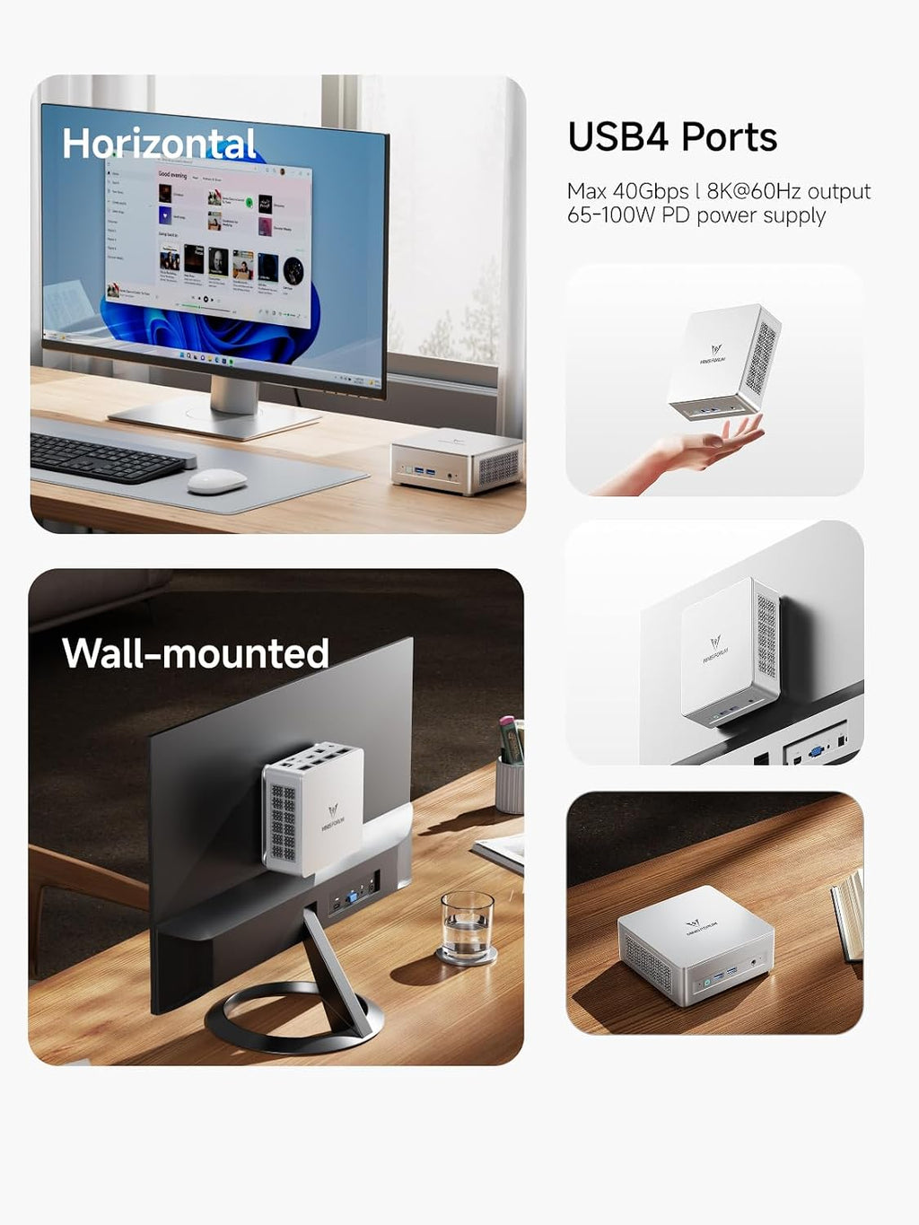 MINISFORUM UM750L Slim Mini PC, AMD Ryzen 5 7545U Mini Computer(6C/12T, Up to 4.9GHz), 16GB LPDDR5 RAM & 1TB PCIe 4.0 SSD, HDMI/DP/USB4, 4 x USB Type A,2.5G LAN,WIFI6E/BT5.3