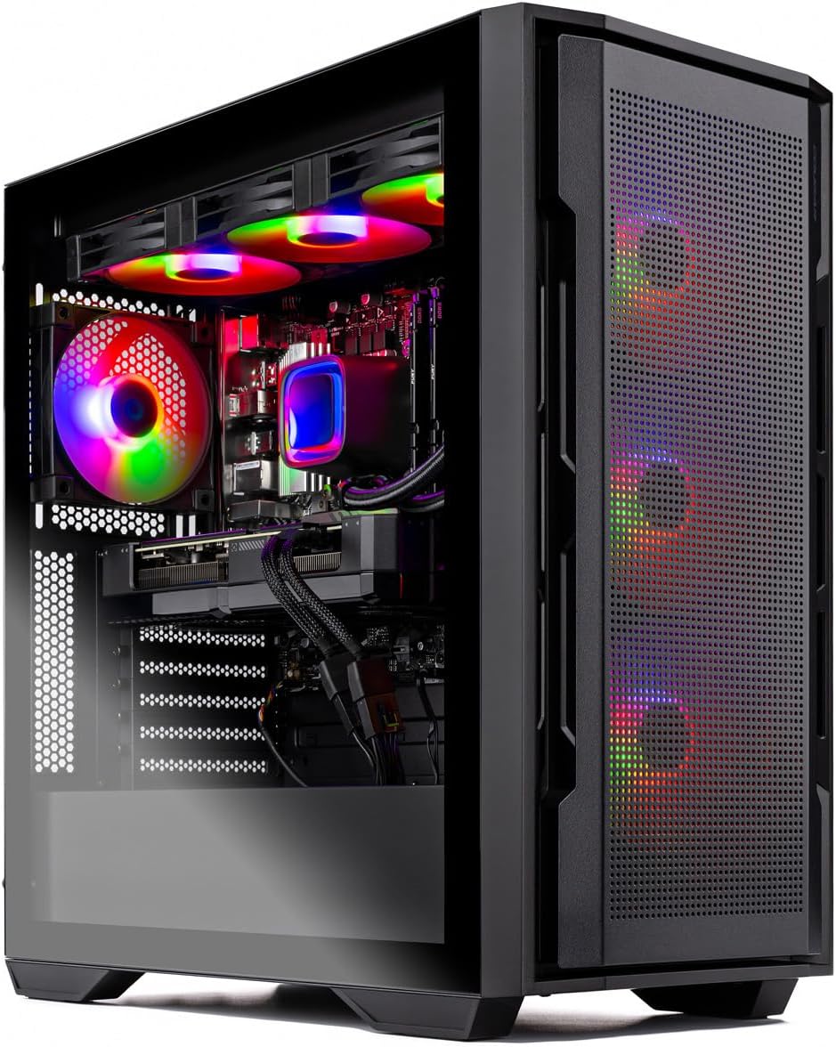 Skytech Gaming Rampage Desktop PC, Intel i7 14700F 2.1 GHz (5.3GHz), AMD RX 9060XT 8GB, 1TB NVMe SSD, 16GB DDR5 RAM 5200, 850W Gold ATX 3 PSU, 360mm ARGB AIO, Wi-Fi, Win 11