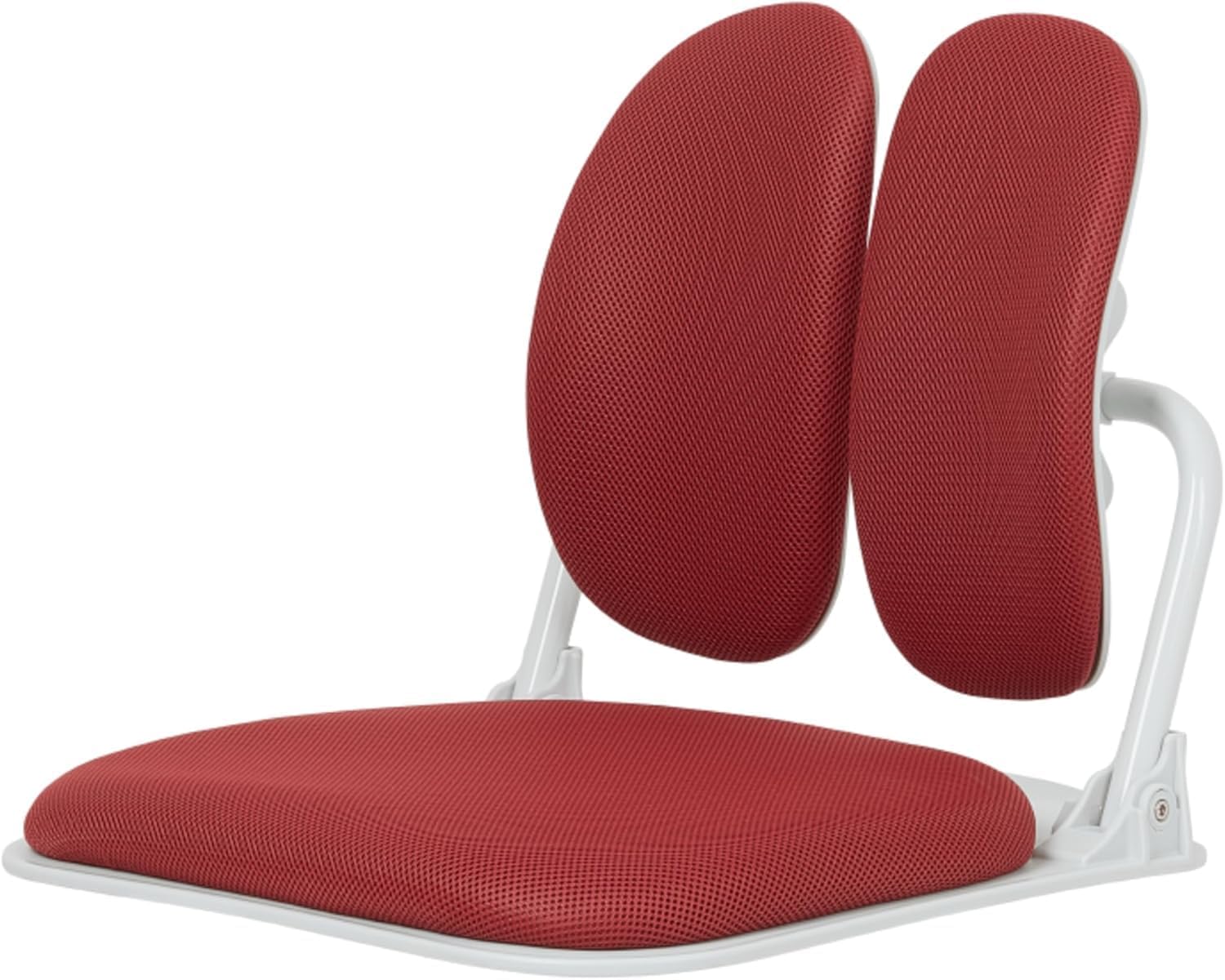 【Premium Dual-Backrests】 Made in Korea Ergonomic Floor Chair with Back Support - Meditation Chair, Floor Gaming Chair, Reading Chair, Floor Chairs for Adults, Foldable Chair (Red)