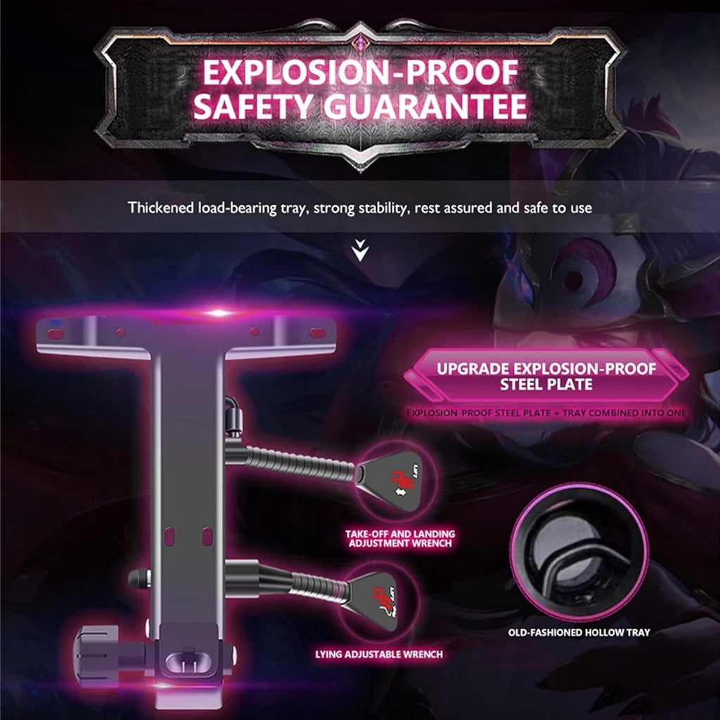 Gaming Chair with Bluetooth Speakers,Computer Chair Massage with LED Lights,Ergonomic Game Chair,Computer Stool with Footrest and Lumbar Support Height Adjustable with 360°-Swivel Seat (Pink)