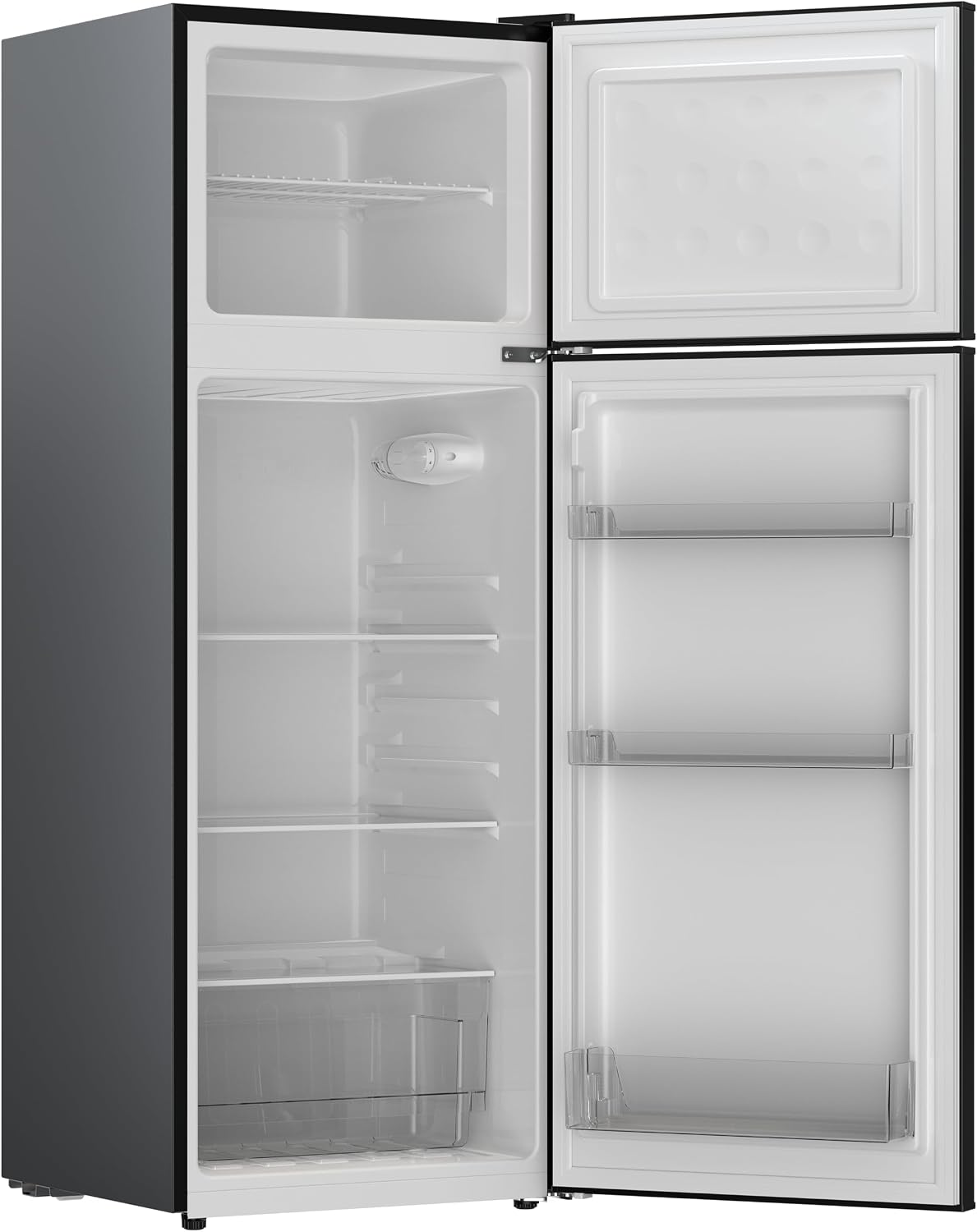 Frigidaire Retro Apartment Size Refrigerator with Top Freezer - 2 Door Fridge with 7.5 Cu Ft of Storage Capacity, Adjustable Spill-Proof Shelves, Door & Crisper Bins, Black