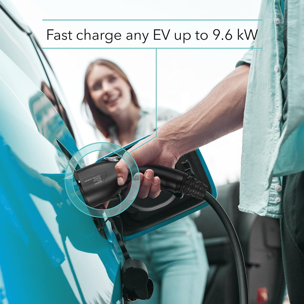 Lectron Level 2 J1772 Charger (WiFi Version) - 240V, 40 Amp, NEMA 14-50 Plug, 16 ft Extension Cord - Portable Electric Car Charger for J1772 Evs