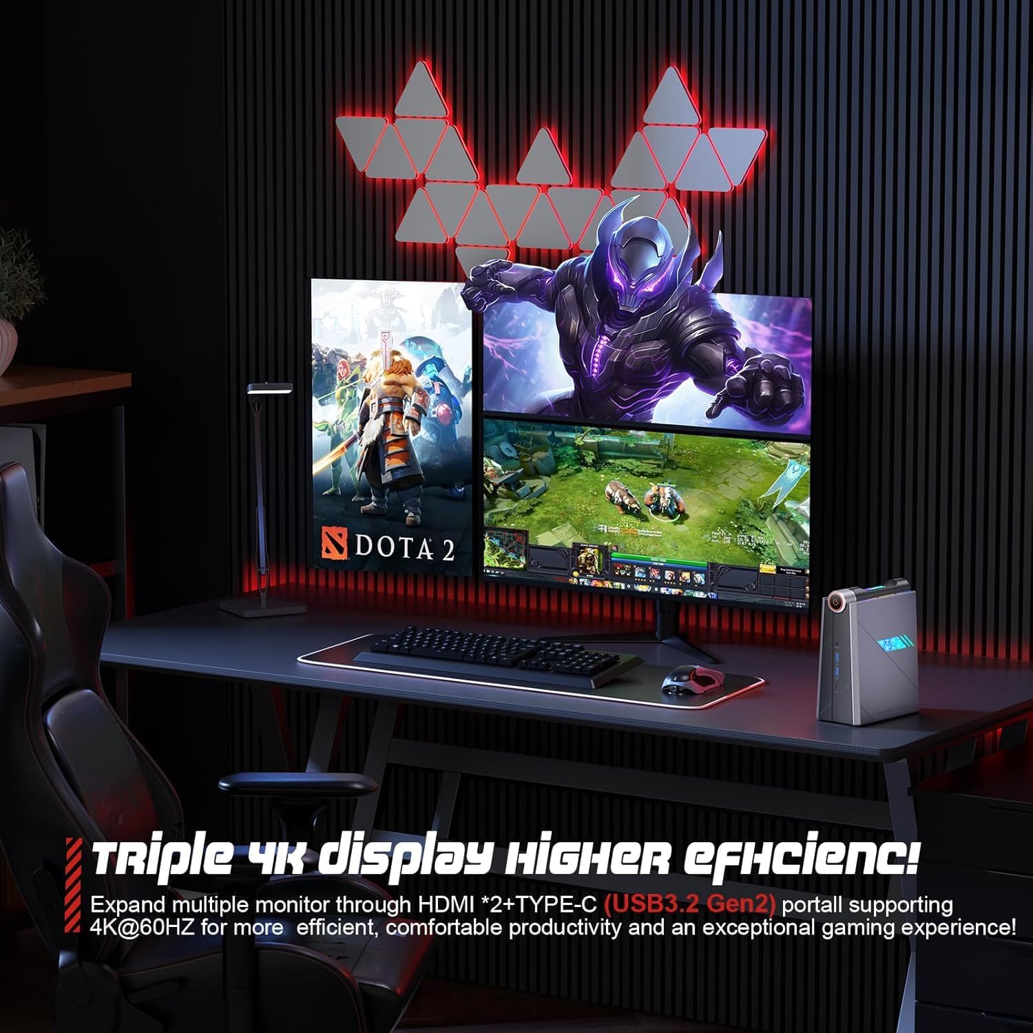 ACEMAGIC Mini Gaming PC Gaming Computer 12th i9-12900H (up to 5.0GHz, 14C/20T) 32GB RGB DDR4 512GB M.2 NVMe PCIe 4.0 SSD, Mini PC [3 Adjustable Mode/RGB Lights] Mini Computer WiFi6, BT5.2