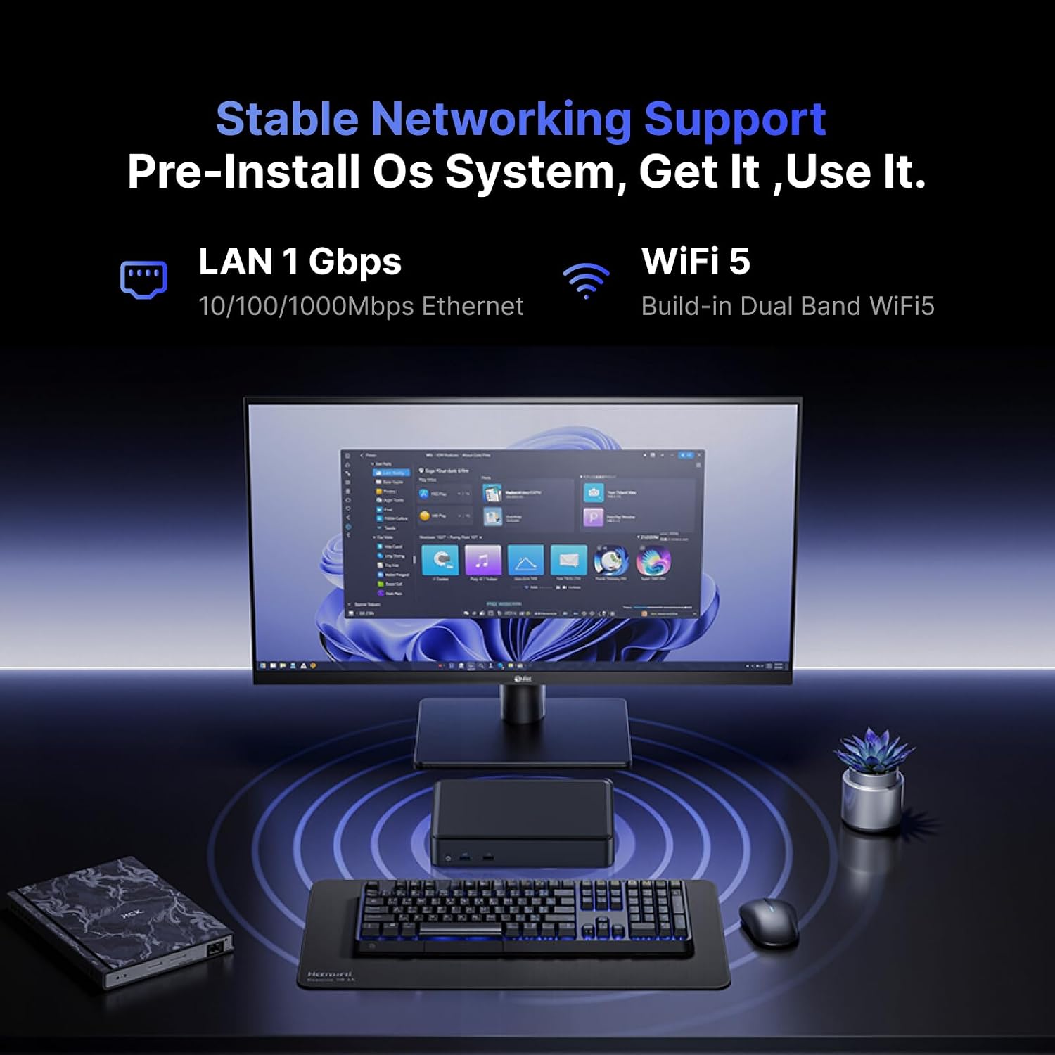 Intel NUC NUC8V7CB8N Slim Mini PC 8GB DDR3 RAM & 256GB SSD Versatile Computers with Intel Core i7-8665U Processor, Support HDMI Dual 4K UHD/Bluetooth 5.1/Windows 11 Pro preinstalled