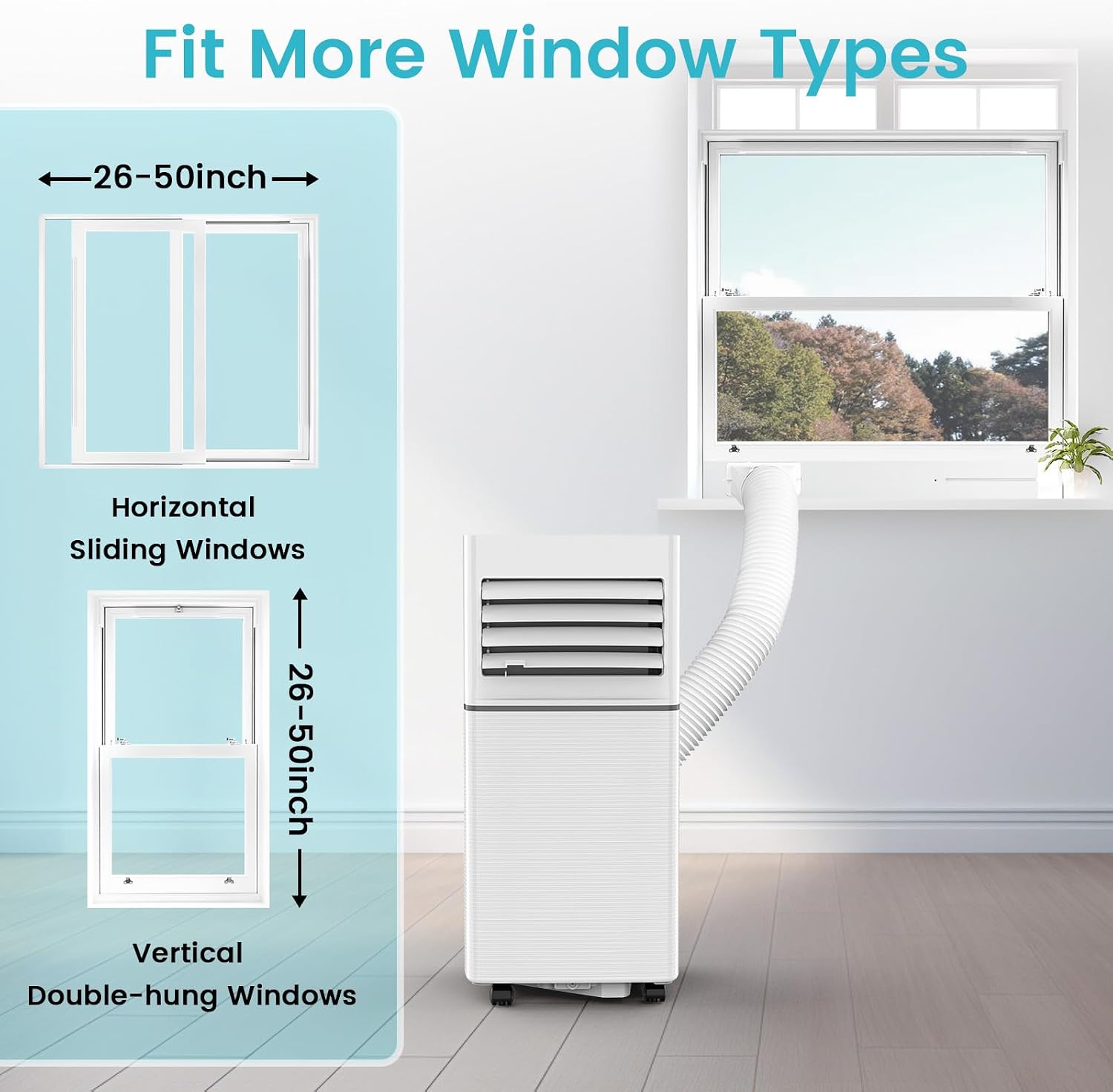 Antarctic Star Portable Air Conditioners 10,000 BTU, Small Portable AC with Cooling, Fan, Dehumidifier Mode, 24H Timer, Cooling up to 450 Sq.Ft. Window Kit Panel, 62ºF and 86ºF Temperature Range