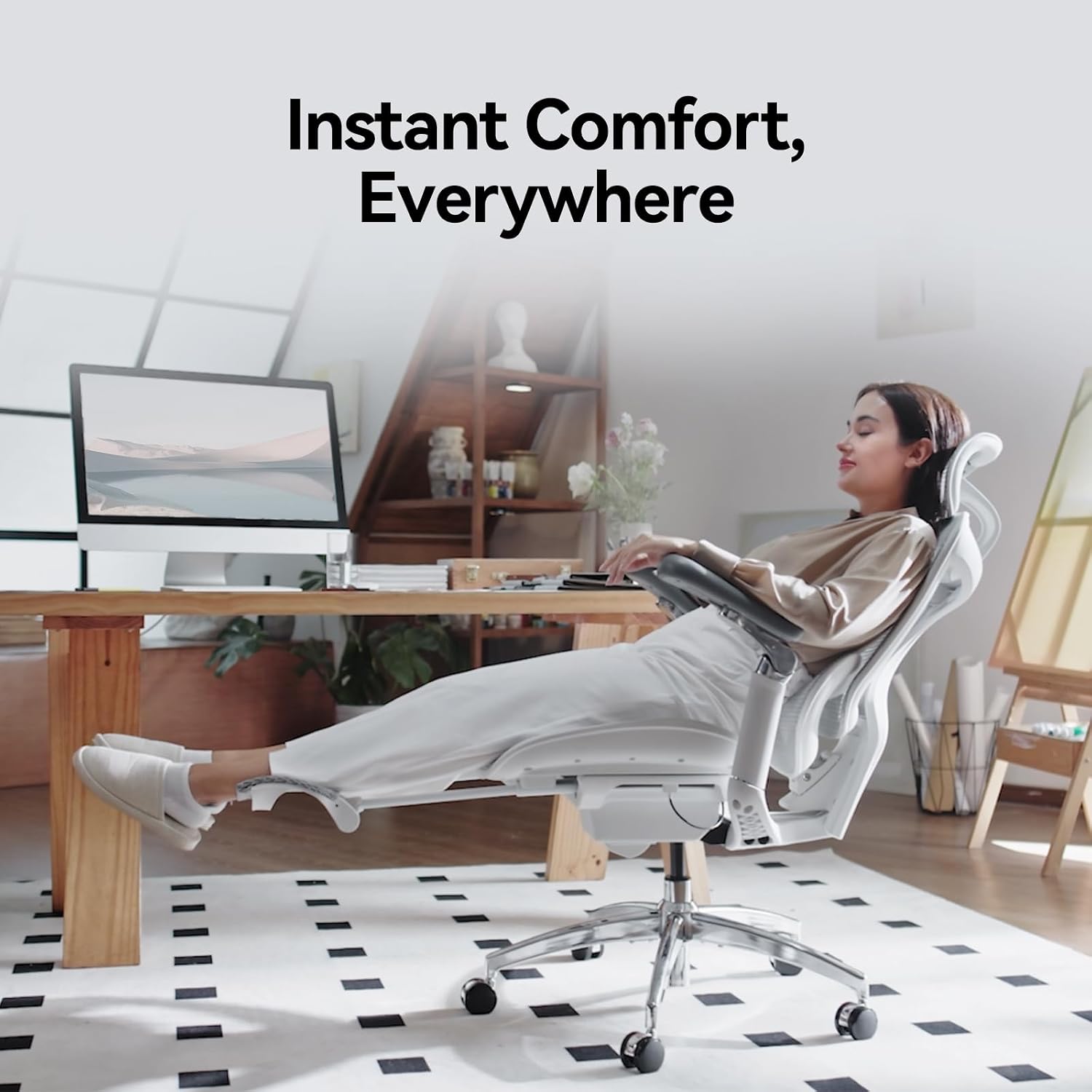 SIHOO Doro C300 Pro Ergonomic Office Chair with Footrest, Ultra-Soft 6D Armrests, Dynamic Lumbar Support, and Seat Depth Adjustment for Office (Grey)
