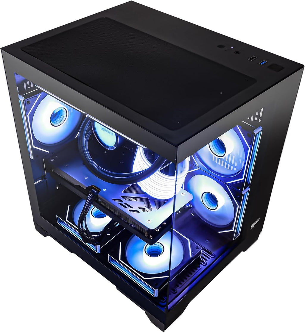 Hoengaegr Panorama Gaming PC - AMD Ryzen 7 5700X 3.4 GHz, Intel Arc B580 12GB, 16GB DDR4 RAM, 1TB PCIe SSD, 11AC WiFi, 650 PSU,Windows 11- Desktop Computer