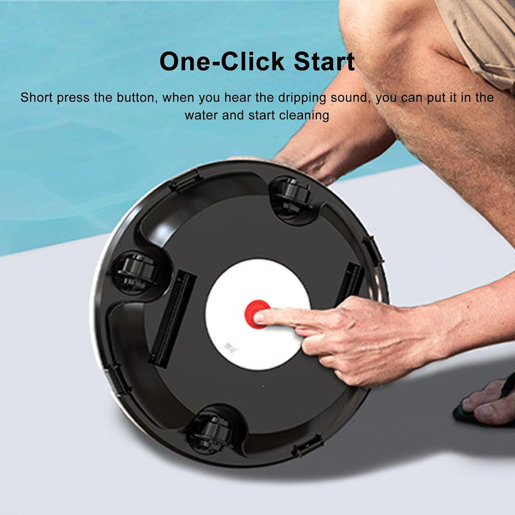 Rechargeable Cordless Pool Vacuum, Robotic Pool Cleaner Cleaning Robot, with Dual Motor, 5200mAh Battery Self-Parking Feature
