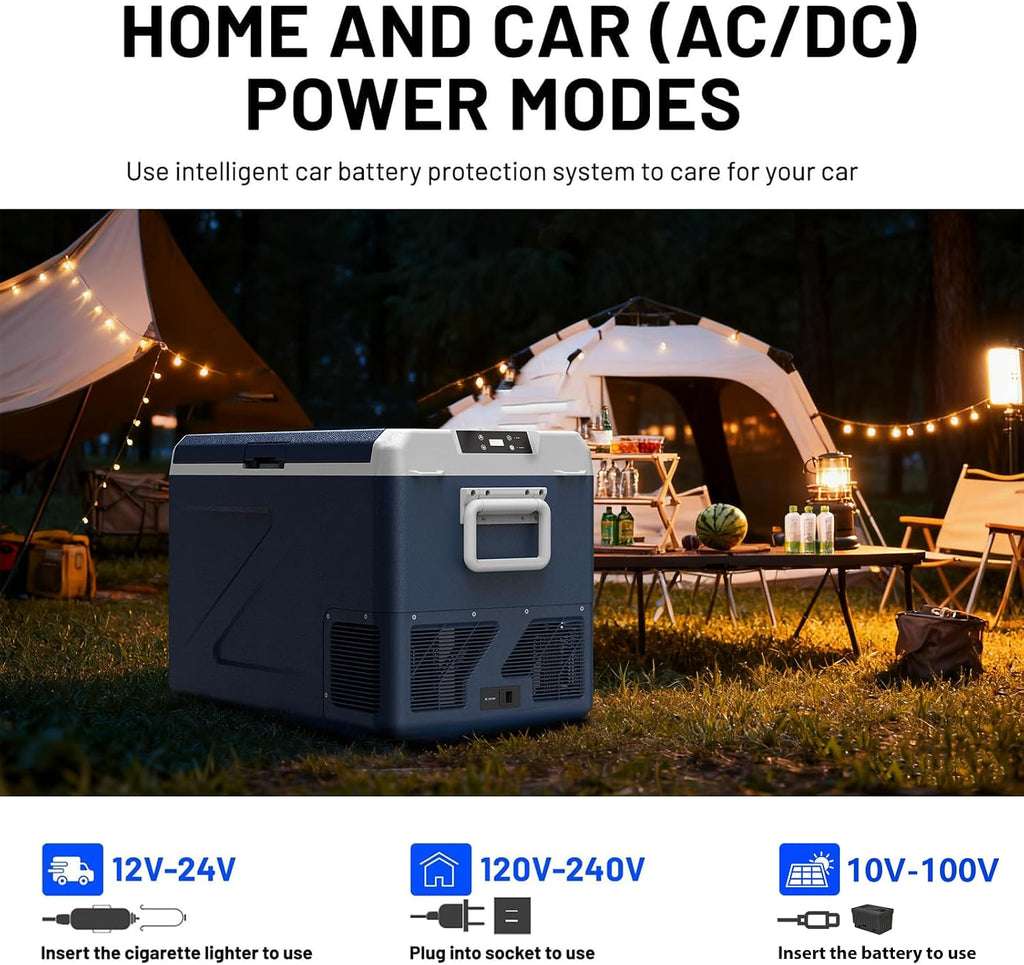 ICF61 12 Volt Portable Car Refrigerator Freezer, 69QT/65L Electric Cooler -4℉~68℉, 12/24V DC 100-240V AC for Camping, Road Trips, RV, Truck
