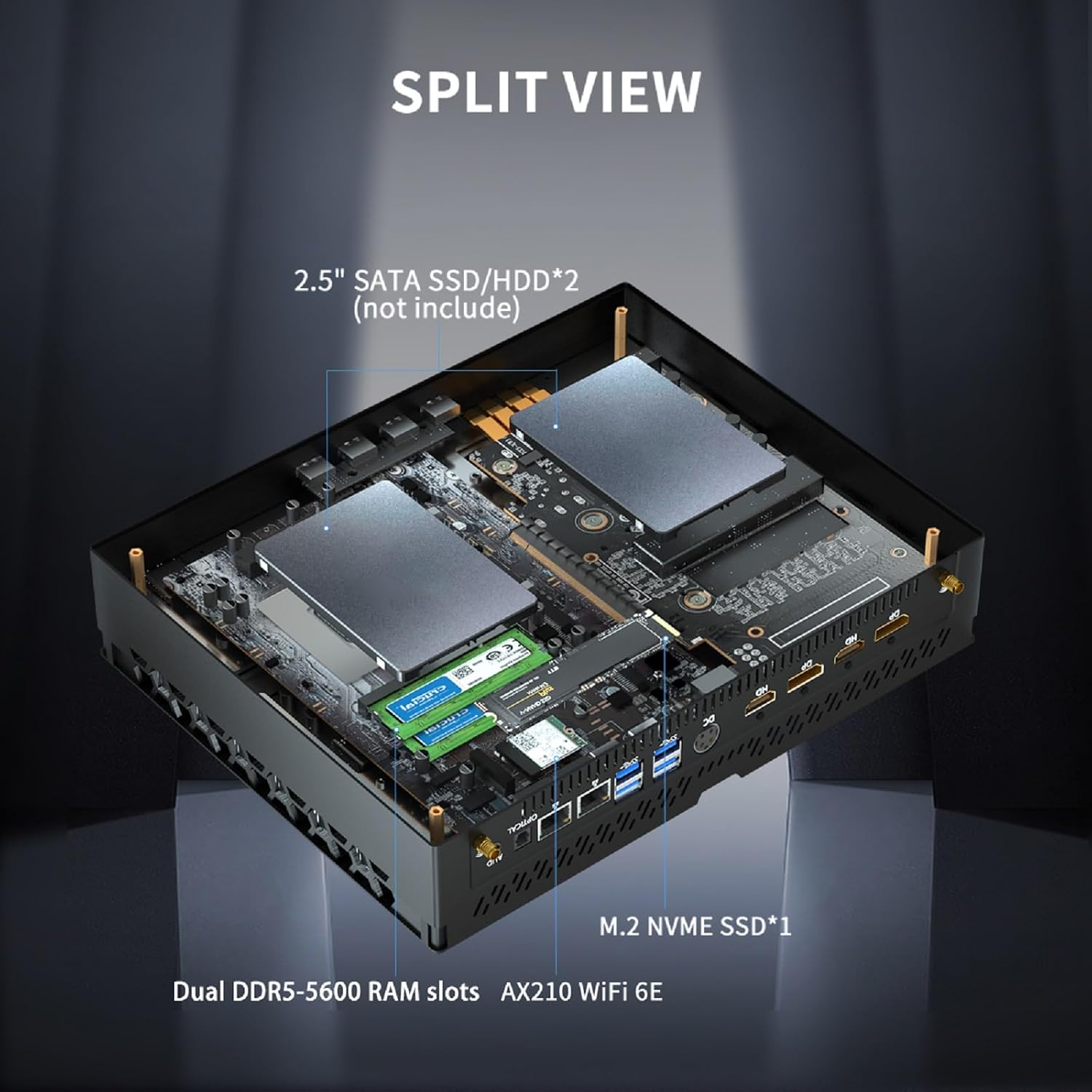Thdeukoty Mini Gaming Pc Core i9-14900F(up to 5.8GHz) with RTX4070, Small Desktop Computers Win 11 Pro, 16G DDR5 RAM/1T M.2 SSD/WIFI6E/BT5.3/Dual LAN/USB 3.2/8K HDMI DP, Four Display for Game/Design