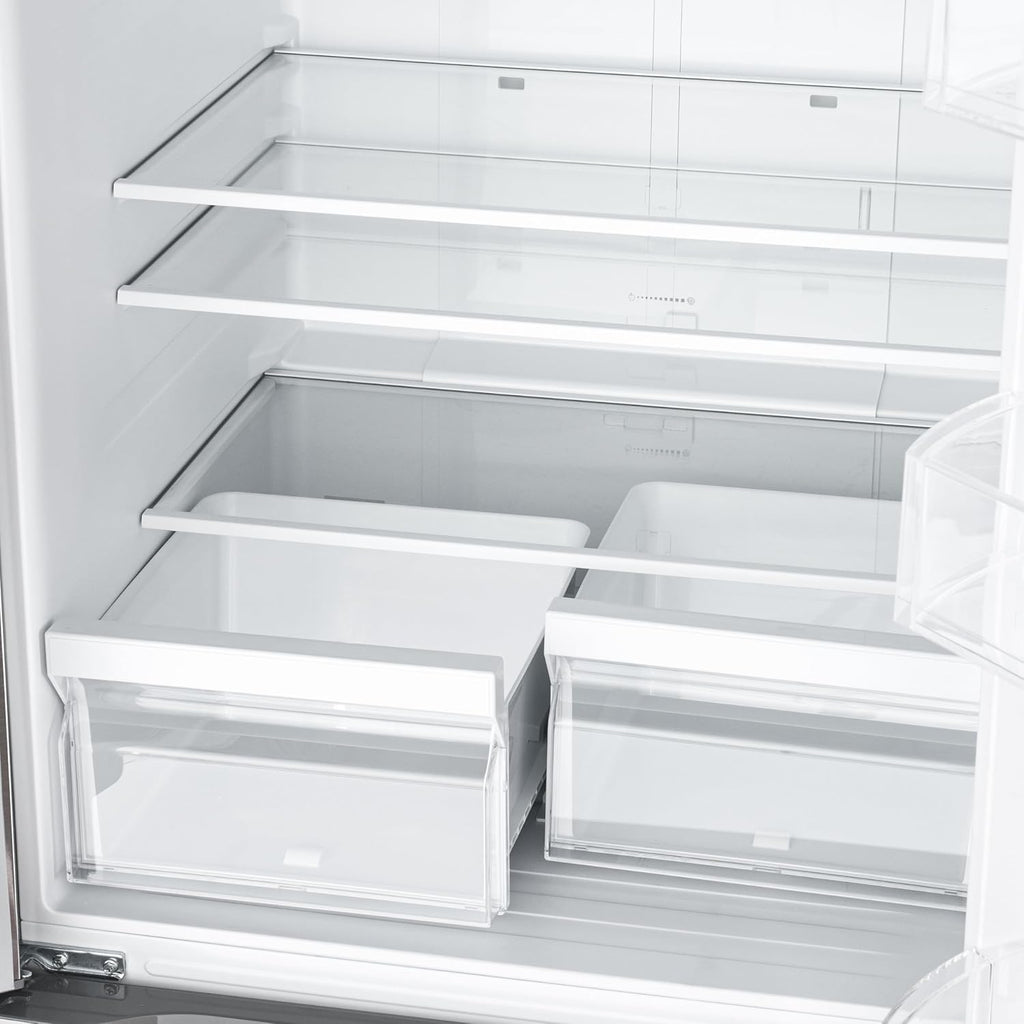 KoolMore 30-Inch and 18.5 cu. ft. Counter Depth French Door Refrigerator with Three Doors and Deep Freezer in Stainless-Steel (KM-RERFDSS-18C)