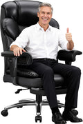 DurayLoly Big and Tall Office Chair with Footrest, Ergonomic Leather Office Desk Chair with Pocket Spring Cushion, 105°-135°Reclining & Height Adjustable, Ergonomic Computer Chair for Back Pain
